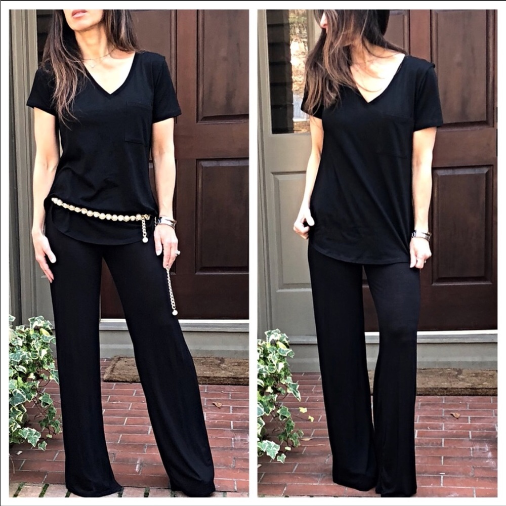 ♦️LAST ONE SALE♦️Black V neck boyfriend Tee - Picture 5 of 6